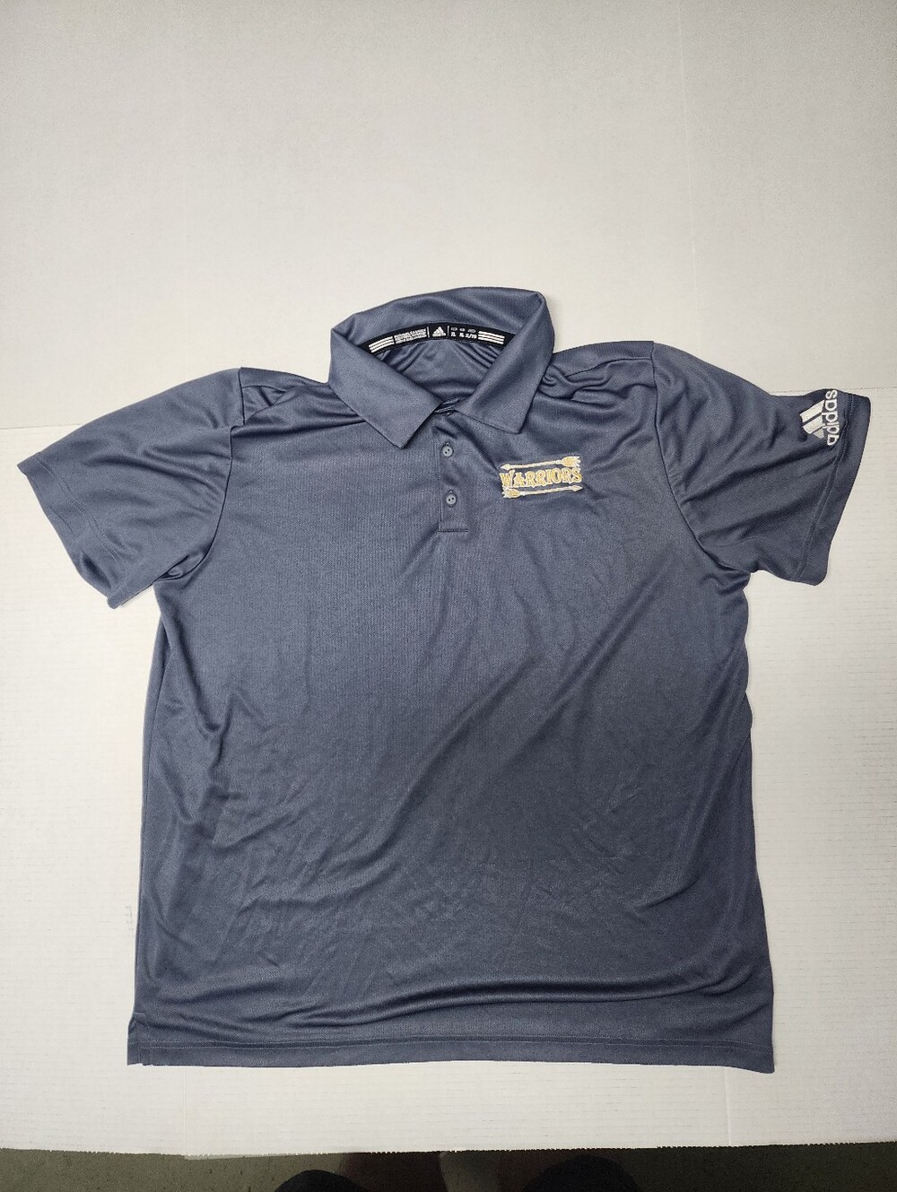 Adidas Men's Size XL Gray Warriors Short Sleeve Polo Shirt